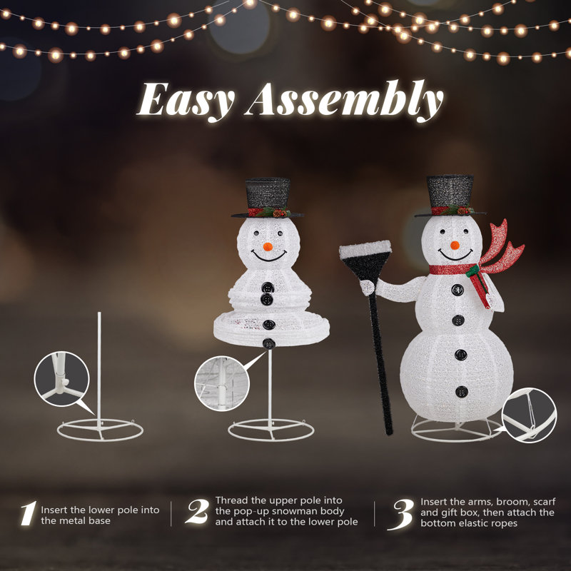 The Holiday Aisle® 5ft Lighted Collasipble Snowman Christmas Yard